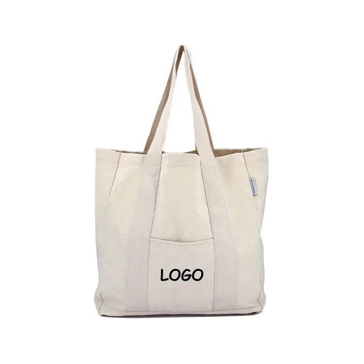 Sac fourre-tout en toile de coton naturel pour femmes, pochette avec Logo personnalisé populaire