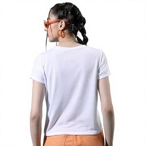 Camiseta Exclusiva para Mujer con Estampado Moderno, Diseño Gráfico, Algodón Jersey, Manga Corta, Informal, Venta al Por Mayor de Fábrica OEM - Product Image 2