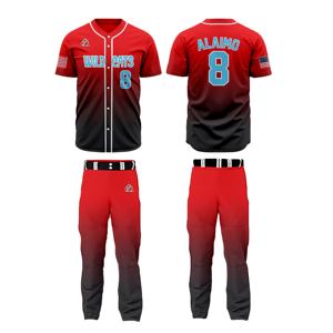 Ensemble d'uniformes de baseball 100% polyester imprimé par sublimation respirant confortable durable antibactérien séchage rapide caractère - Product Image 5