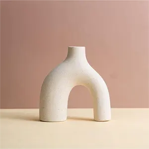 Factory Direct Nordic Unique Decor Porcelain White Ceramic Vase Living Room Office Home Decor