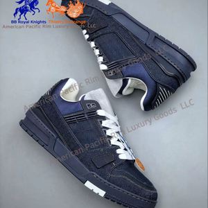 Baskets de sport de luxe originales de haute qualité pour hommes en tissu denim, idéales pour la course et la marche - Product Image 2
