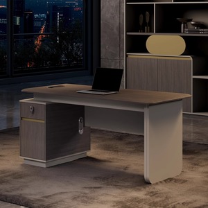 Juego de mesa y silla de oficina de lujo Boss Gerente en forma de L Ceo Muebles de oficina de madera Diseño moderno Escritorio de oficina ejecutivo de computadora - Product Image 3