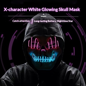 Bestseller Transfrontaliero: <span class=keywords><strong>Maschera</strong></span> Luminosa a Forma di Teschio Bianco a X <span class=keywords><strong>con</strong></span> Lunga Durata per Halloween, Carnevale e Atmosfera <span class=keywords><strong>Horror</strong></span> sul Palco - Product Image 3