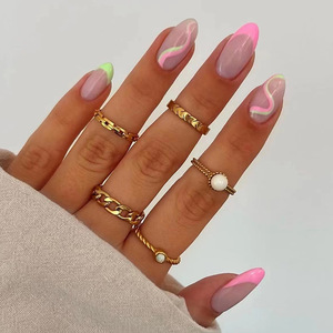 Alta calidad, 24 Uds., venta al por mayor, estilo francés, almendra corta, arte de <span class=keywords><strong>uñas</strong></span> postizas, prensa acrílica en <span class=keywords><strong>uñas</strong></span>, <span class=keywords><strong>Uñas</strong></span> postizas, <span class=keywords><strong>uñas</strong></span> artificiales - Product Image 3
