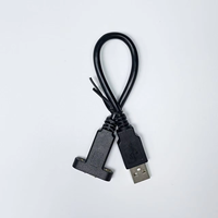 Harnais de câblage frontal pour mini-châssis industriel USB2.0 Type A mâle vers Type-C femelle à bride filetée M2, prise en charge usine, personnalisable
