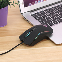 Mouse Gaming Profesional Optik Kelas Atas Merek Hongsund dengan Lampu Latar LED 7 Warna Cerah dan Desain Ergonomis untuk LOL CS