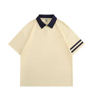 Vente en gros 200Gsm pur coton polo à épaules tombantes logo brodé personnalisé 100% coton polo patchwork