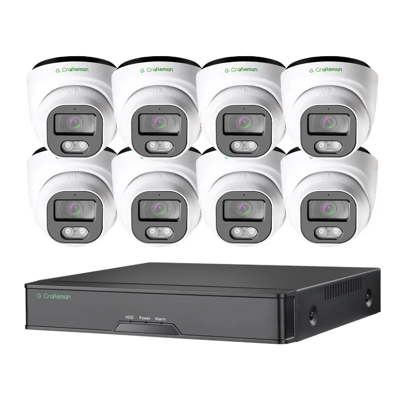 GX-HFW-M8S-K8 Full Color IP Security Camera System Fast Frame Smart AI Detection NVR Remote View APP Alarm Push