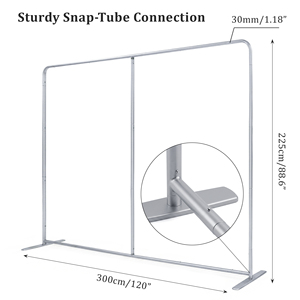 [Stock US] Support d'affichage portable moderne en tissu tendu 10x7,5 pieds, cadre de toile de fond pour salon professionnel en tube d'aluminium (matériel uniquement), montage en 5 minutes - Product Image 4