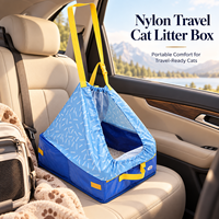 Bac à litière pour chat portable et étanche avec sangle, en nylon, pour les voyages en voiture, en avion, en train et les situations d'urgence