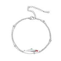 YIREPIN Gros Palestine Drapeau Charme En Acier Inoxydable Chaîne Bracelets Émail Palestine Carte Charme Cubain Chaîne Bracelet