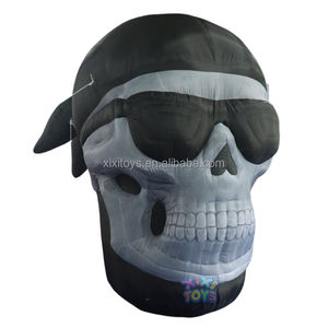 XIXI TOYS Custom Halloween Party Events Decoraciones 3M <span class=keywords><strong>H</strong></span> Gigante Inflable Scary Skeleton Skull, Inflable Skull Head Spooky Prop - Product Image 1