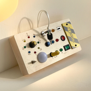 Juguetes de tablero ocupado Montessori, interruptor de luz Led Diy, tablero ocupado de madera, juguetes prácticos, educación temprana para niños y niñas pequeñas - Product Image 4