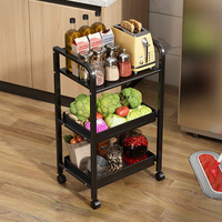 Rak Penyimpanan Logam Dapur, Troli Lantai, Rak Organizer Kamar Tidur, Tempat Camilan Bayi, Rak Penyimpanan Multi-Layer Kamar Mandi, Rak Bunga