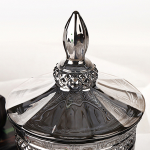 Pot <span class=keywords><strong>à</strong></span> bonbons en <span class=keywords><strong>verre</strong></span> <span class=keywords><strong>de</strong></span> cristal européen, style européen, cigarette, tasse <span class=keywords><strong>de</strong></span> bonbons gris, conteneur <span class=keywords><strong>de</strong></span> <span class=keywords><strong>rangement</strong></span>, <span class=keywords><strong>à</strong></span> pieds hauts, billets ménagers - Product Image 5