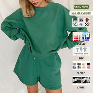 Custom <strong>Women</strong> 2 Piece Outfits Sweat Shorts <strong>Sets</strong> 2026 Oversized Casual Lounge Matching <strong>Set</strong> Sweatsuit <strong>Tracksuit</strong> Fall Clothes - Product Image 1