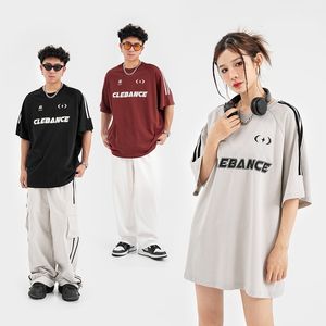 Nouveau T-shirt unisexe vintage en coton tricoté respirant à manches amples avec logo personnalisé imprimé style Hip Hop pour homme et femme - Product Image 6