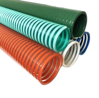 Manguera de Succión de PVC en Espiral Negra y Amarilla, Industrial, Reforzada, Resistente al Desgaste, Resistente a la Abrasión, para Recuperación de Arena y Drenaje de Agua