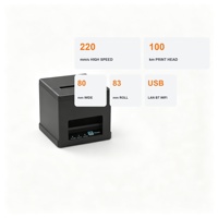 Printer Thermal 80mm dengan Pemotong Otomatis 220mm/s 203DPI USB LAN WiFi POS untuk Kasir Ritel Restoran Tersedia