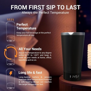 แก้วกาแฟอัจฉริยะดีไซน์ทันสมัยพร้อมหน้าจอ LED ปรับอุณหภูมิอัตโนมัติ สะดวกสำหรับดื่มโดยตรง เหมาะสำหรับการเดินทางและในรถยนต์ - Product Image 4