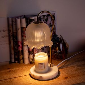 Nến ấm hơn đèn với cơ sở đá cẩm thạch Lily hình thung lũng hương liệu sáp nến Đèn trang trí đèn cho phòng khách phòng ngủ - Product Image 3