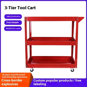 Ba lớp di động công cụ lắp ráp tủ <span class=keywords><strong>s</strong></span>ửa chữa tự động hội thảo công cụ giỏ hàng với các bộ phận lưu trữ giá - Product Image 2
