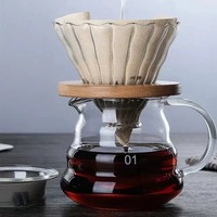Filtre à café en verre en forme de nuage avec entonnoir, design minimaliste