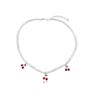 Joyería transfronteriza europea y americana Moda femenina Perla simple Ins Internet Celebrity Mismo estilo Pequeño colgante de cereza - Product Image 6