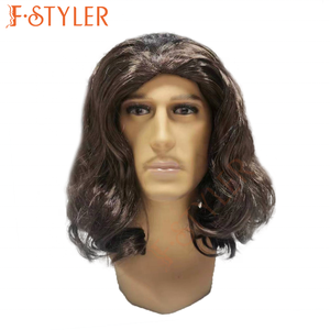FSTYLER long hommes perruques brunes Halloween <span class=keywords><strong>carnaval</strong></span> perruques HotSale vente en gros usine personnaliser Partysynthetic cosplay perruques - Product Image 1