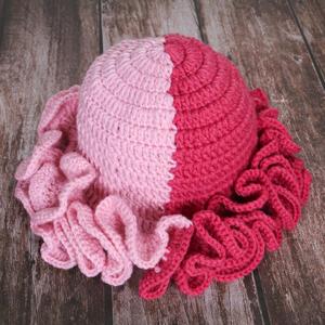 Handmade Ruffled Brim Crochet Fisherman Hat Winter Crochet <strong>Skiing</strong> Beanie Windproof Commute Hat - Product Image 6