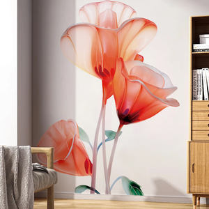 Nuovo Adesivo Murale Cinese con Motivi <span class=keywords><strong>Floreali</strong></span> per Decorazione Soggiorno e Camera da Letto, Autoadesivo e Impermeabile in PVC - Product Image 5