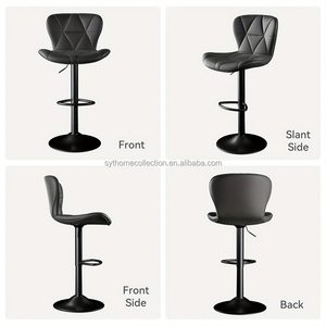 Tabourets de bar modernes 2 PCS/CTN <span class=keywords><strong>Noir</strong></span> Réglable Rembourré Pivotant avec Dossier Convient aux îlots de cuisine - Product Image 5