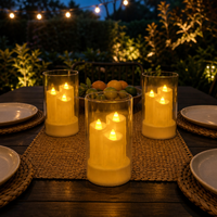 Bougies LED sans flamme en forme de pilier avec lumière vacillante chaude pour la décoration de table de mariage, de la maison, de la salle de bain et de l'extérieur