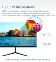 Écran d'ordinateur de bureau LCD Full HD 1080P de 23,8 pouces, 75 Hz, sans cadre, grand écran, avec VGA