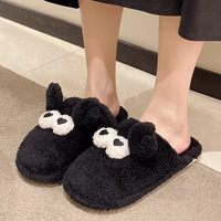 Pantoufles en peluche monstre aux grandes yeux mignonnes, antidérapantes, chaudes et moelleuses pour l'intérieur, automne-hiver