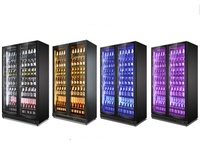 Réfrigérateur de supermarché Commercial à 4 portes en verre, refroidisseur de boissons, présentoir de bière, réfrigérateur