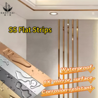 Profil décoratif de miroir d'or auto-adhésif bandes plates modernes d'acier inoxydable bande de fond de mur de chambre à coucher de plafond