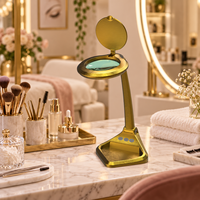Lampe Loupe de Bureau Dorée Pliable avec Contrôle Tactile pour Salon de Beauté et Extension de Cils