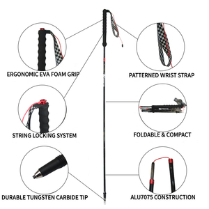 Bâtons de randonnée en fibre de <span class=keywords><strong>carbone</strong></span> T1000, bâtons de <span class=keywords><strong>trail</strong></span> running pliables - Product Image 3