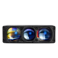 Projecteur LED F3 Pro à 3 lentilles, longue portée, large couverture, ultra lumineux, refroidissement par ventilateur, étanche, fixation sur grille