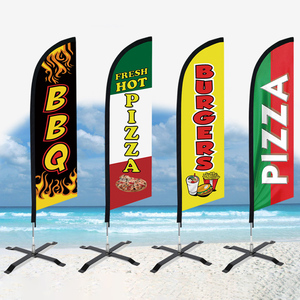 Bandera Publicitaria Personalizada con Impresión Digital para Negocios, Bandera de Poliéster Tipo Swooper para <span class=keywords><strong>Restaurante</strong></span>, Tienda de Pizza, Bandera de Playa sin Asta - Product Image 2