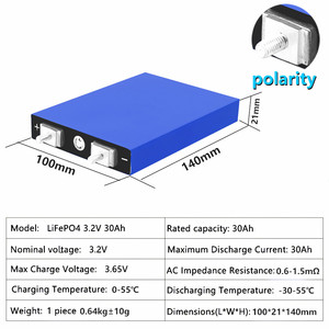 3.2V 30AH 선파우 브랜드 프리즘 리튬 이온 배터리 등급 - Product Image 5