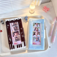 Album de collection de photos long avec fenêtre transparente pour bandes de photos 4 grilles en PVC, support de billets, pour merch Kpop Idol