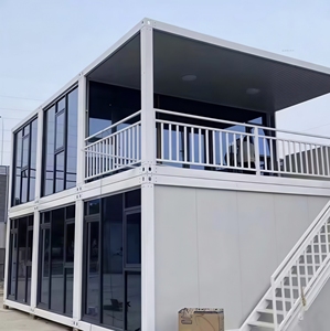 Casa Contenedor Moderna Prefabricada de Acero, Duradera y Transpirable, con Pared de Cortina de Vidrio Pequeña, <span class=keywords><strong>para</strong></span> Oficina al Aire Libre, Dormitorio, Centro Comercial - Product Image 1