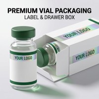 Étiquette personnalisée en verre pour flacon de laboratoire avec impression argentée et code QR de vérification pour l'identification de la marque