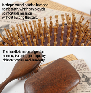 Premium Hairstyle Curl Définir Peigne De Luxe Brosse À Cheveux <span class=keywords><strong>En</strong></span> <span class=keywords><strong>Bois</strong></span> Avec Logo <span class=keywords><strong>Bois</strong></span> De Santal Cheveux Saline Coussin D'air Peigne Dent Large - Product Image 3