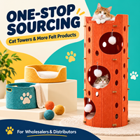 Tour pour chat en feutre personnalisée, multi-niveaux, avec balles suspendues et perchoir supérieur, maison pour chat d'intérieur
