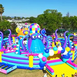 Offre Spéciale grande aire de jeux pour enfants trampoline rebondissant extérieur château de saut et maison de rebond gonflable pour aire de jeux de parc