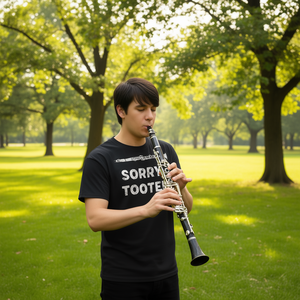 Camiseta con estampado de clarinete, color negro, unisex, talla para adultos M L XL XXL - Product Image 3