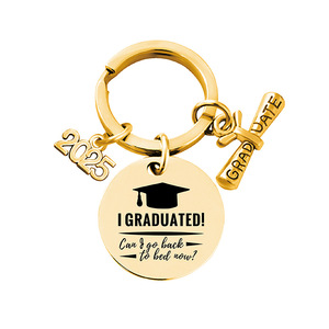 <span class=keywords><strong>2025</strong></span> Châu Âu Mỹ xuyên biên giới thép không gỉ Keychain Mặt dây chuyền thời trang kim loại Keychain tốt nghiệp mùa chữ Quà Tặng - Product Image 4